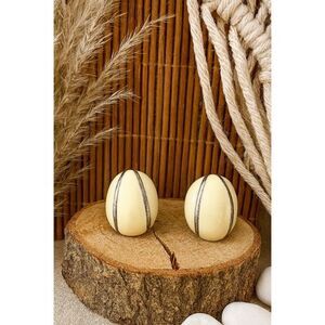 90s Vintage Womens Chunky White Silver Tone Rounded Earrings Retro Minimalist